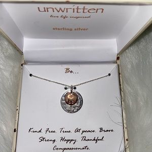 Unwritten “Be” Pendant Serling Silver Necklace